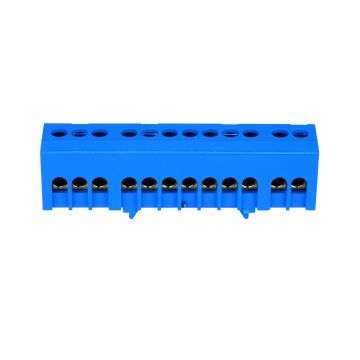 FAEG Insulated connector for electrical switchboards for earth and neutral - 12 holes - Din mounting - 12x16 mm² - FG14264