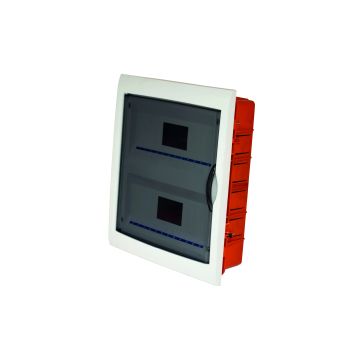 Flush-mounted switchboard 24 modules with white frame and smoked door 315x365x80mm IP40 FAEG - FG14324
