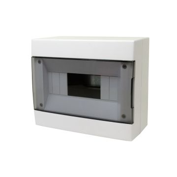 Wall switchboard 8 modules white with smoked door 210x180x100mm IP40 FAEG - FG14408B