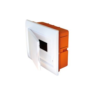 Tableau d'encastrement 8 modules avec cadre blanc et porte blanc 250x215x80mm IP40 FAEG - FG14608