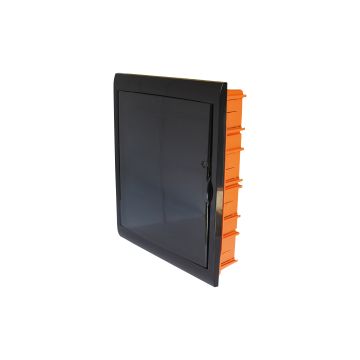 Flush-mounted switchboard 54 modules with black frame and smoked door 450x510x100mm IP40 FAEG - FG14754