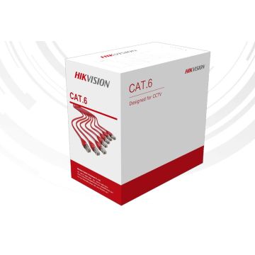 HIKVISION Cavo di Rete LAN Cat6 U/UTP 100% Rame Puro 24AWG Grigio DS-1LN6UZC0 rotolo 305mt