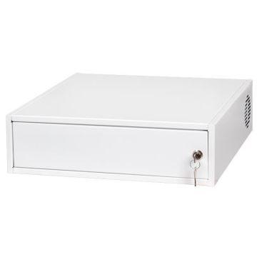 STALFLEX Mallette de sécurité en métal Container 19&quot; 3U, 420mm pour vidéosurveillance DVR avec clé CHR19-3U-420W