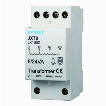Intercom Transformer 220V to 8/12/24V for Standard DIN Rail - Input 220-240V