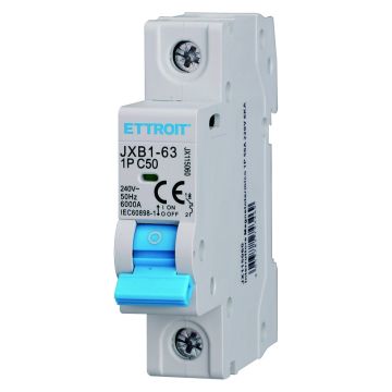 ETTROIT Interruttore Magnetotermico 1P C50 50A 6kA IEC60898-1 JX115060 