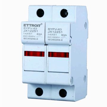 ETTROIT JX12251 DC-Photovoltaik-Sicherungshalter 2P 2M D14X51mm 63A DC 1000V IP20 IEC60269-6