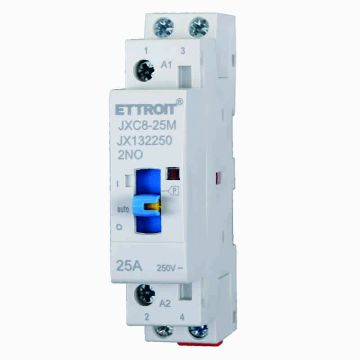 ETTROIT JX132250 Contactor AC Doméstico 2P 25A 220V 50Hz 2NO DIN con interruptor de control manual