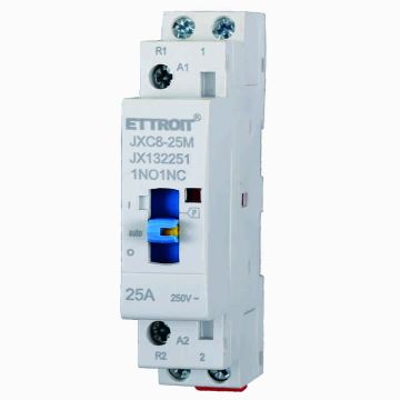ETTROIT JX132251 Contactor AC Doméstico 2P 25A 220v 50hz 1NO-1NC con Interruptor de Control Manual DIN