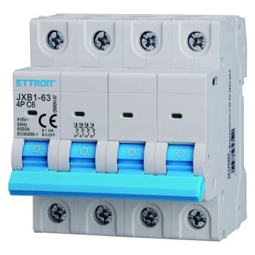 ETTROIT Interruttore Magnetotermico quadripolare 4P C6 6 A 6 kA IEC60898-1 JX140660