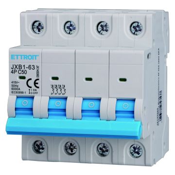 ETTROIT Interruttore Magnetotermico quadripolare 4P C50 50 A 6 kA IEC60898-1 JX145060 