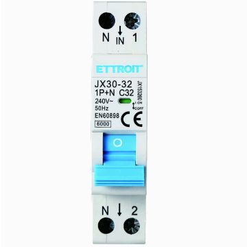 ETTROIT thermal magnetic switch 1P+N 32A 220V 6KA JX153260