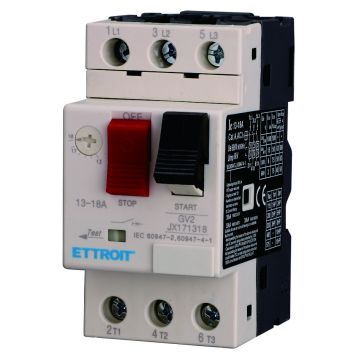 ETTROIT Salvamotore Termomagnetico Regolabile 13–18A Trifase GV2 Protezione Motore - JX171318