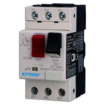ETTROIT Salvamotore Termomagnetico Regolabile 24–32A Trifase GV2 Protezione Motore - JX172432
