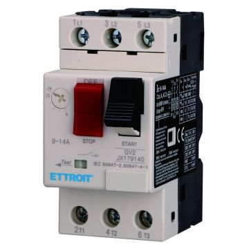 ETTROIT Salvamotore Termomagnetico Regolabile 9–14A Trifase GV2 Protezione Motore - JX179140