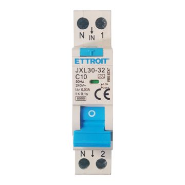 ETTROIT Magnetotermico Differenziale 1P+N 10A 30mA 220V-6KA CLASSE A - JX251064