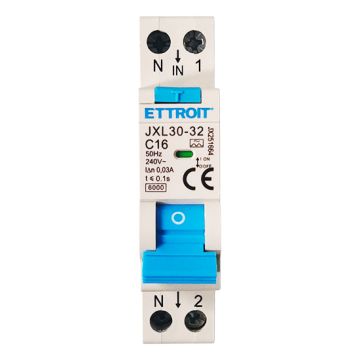 ETTROIT interruttore Magnetotermico Differenziale 1P+N 16A 30mA 220V 6kA Classe A – Cod. JX251664