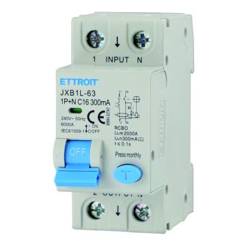 ETTROIT JX251668 Magnetotermico Differenziale 1P+N 16A 300mA 220V-6KA CLASSE A