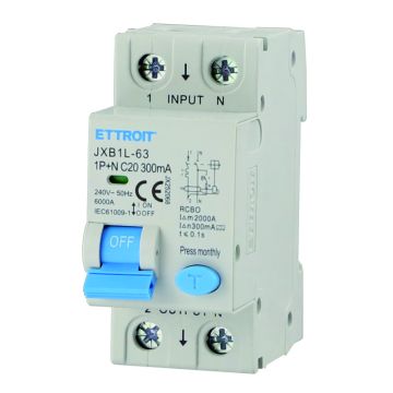 ETTROIT JX252068 Magnetotermico Differenziale 1P+N 20A 300mA 220V-6KA CLASSE A