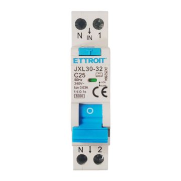 ETTROIT JX252564 Magnetotermico Differenziale 1P+N 25A 30mA 220V 6kA Classe A