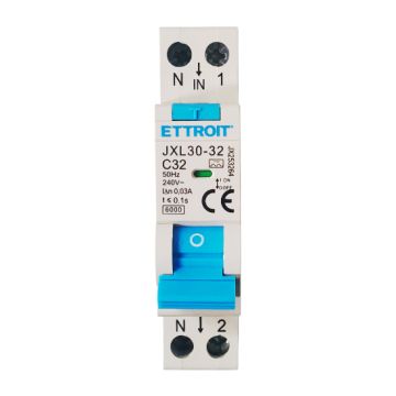 ETTROIT Magnetotermico Differenziale 1P+N 32A 30mA 220V 6kA Classe A – JX253264