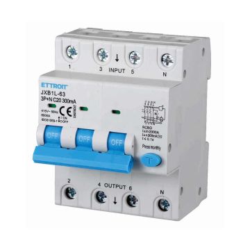 ETTROIT interruttore Magnetotermico Differenziale 3P+N 20A 300mA 380V-6KA JX262063