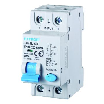 ETTROIT Magnetotermico Differenziale 1P+N 20A 300mA 220V 6KA - JX272063