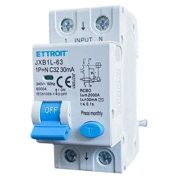 ETTROIT interruttore Magnetotermico Differenziale 1P+N 32A 30mA 220V 6KA - JX273261