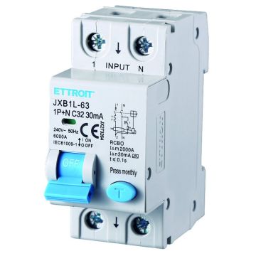 ETTROIT Interruttore Magnetotermico Differenziale 1P+N 32A 30mA 220V 6KA CLASSE A - JX273264