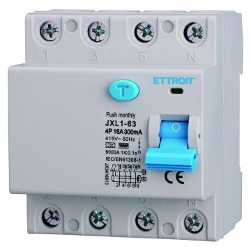 ETTROIT Interruttore Differenziale Puro 4P 16A 300mA 380V 6KA Curva F - JX3416613