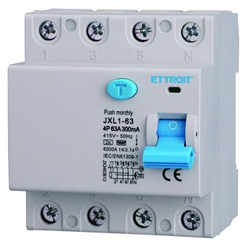 ETTROIT Interruttore Differenziale Puro 4P 63A 300mA 380V 6KA Curva F - JX3463613