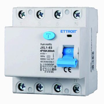 ETTROIT JX346368 Interruttore Differenziale Puro 4P 63A 300mA 380V-6KA CLASSE A
