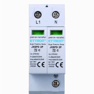 ETTROIT JX5220 Descargador de sobretensiones 2P 20KA-40KA T2 2P 275V 20KA
