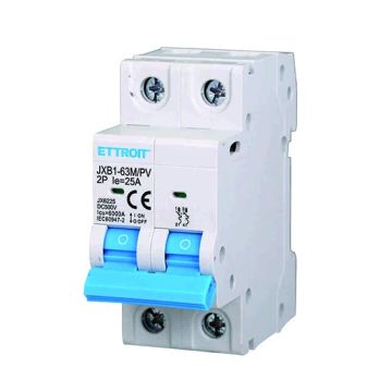 Photovoltaic Magnetic Thermal Switch 2P DC 500V 25A 6kA Occupies 2 DIN Modules Ettroit JX6225