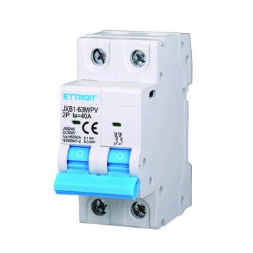 Photovoltaic Magnetic Thermal Switch 2P DC 500V 40A 6kA Occupies 2 DIN Modules Ettroit JX6240