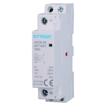ETTROIT Contattore Modulare DIN AC 2P 220V 20A 1 Contatto NO 1NO - JX71401