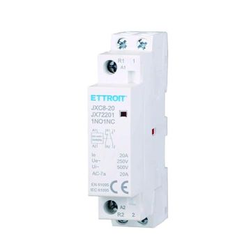 AC contactor 2P 20A 1NO+1NC 250V occupies 1 DIN module Ettroit JX72201