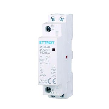 Contacteur AC 2P 20A 1NO+1NC 250V occupe 1 module DIN Ettroit JX72201