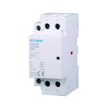 Contacteur AC 2P 40A 2NO 250V occupe 2 modules DIN Ettroit JX72400