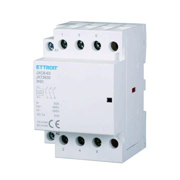 Contacteur AC 3P 63A 3NO 380V occupe 3 modules DIN Ettroit JX73630