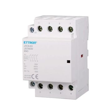 Contacteur AC 4P 63A 4NO 380V occupe 3 modules DIN Ettroit JX74630