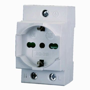 ETTROIT JXDA-05 Prise Schuko - Bypass 16A 220Vac depuis panneau de connexion DIN 2,5 Modules