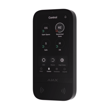 AJAX-Tastatur TouchScreen 5&quot; ASP-Funktastatur mit Tag-Leser 868 MHz, Juwelierschwarz - 58454