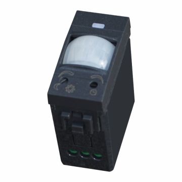 ETTROIT Sensore di Movimento 1 Modulo nero con Regolazione Tempo/Lux Compatibile BTicino Living – SKU LN1800