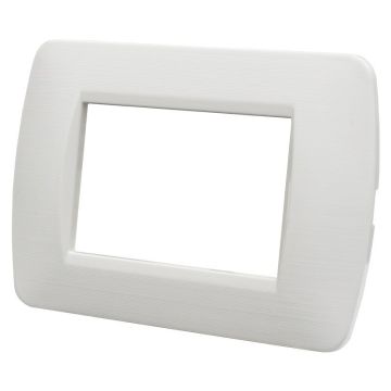 Ettroit LN85301 3P Space plastic plate in Satin White color Compatible with Bticino Living Light