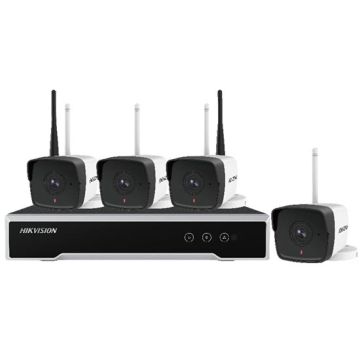 Hikvision NK42W0H-1T(WD) Kit de videovigilancia IP FULL HD 1080p WiFi 4 cámaras Bullet IP 2.8mm + NVR de 4 canales incluye HD 1TB