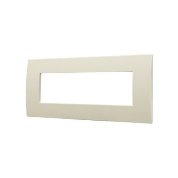 ETTROIT Placca 7P in Plastica Serie Venus Colore Sabbia Compatibile Con Vimar Arke - VA83709