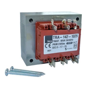 Transformador de repuesto Nice TRA142.1025 RUN 2500 230V 22V 30Va F.