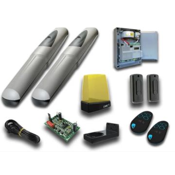 Kit automatismo para cancela batiente CAME con 2 motores de hoja AXO U7311ML 24V max 3m con cuadro de mando ZLX24SA