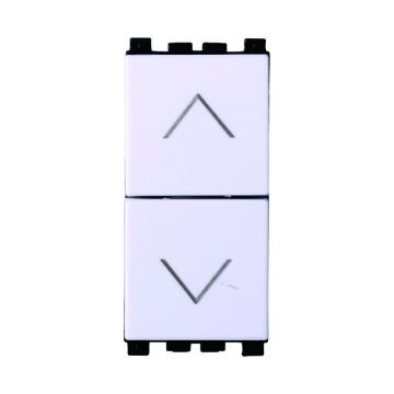ETTROIT Pulsante Saliscendi Commutatore doppio interblocco 2P 10A Tapparelle Colore BIANCO Compatibile Con Vimar Arke - VA1204B