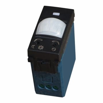ETTROIT Sensore di Movimento 1 Modulo Nero con Regolazione Tempo/Lux Compatibile Vimar Arké – SKU VA1800